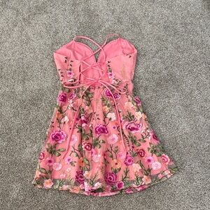 Floral Pink Mini Dress